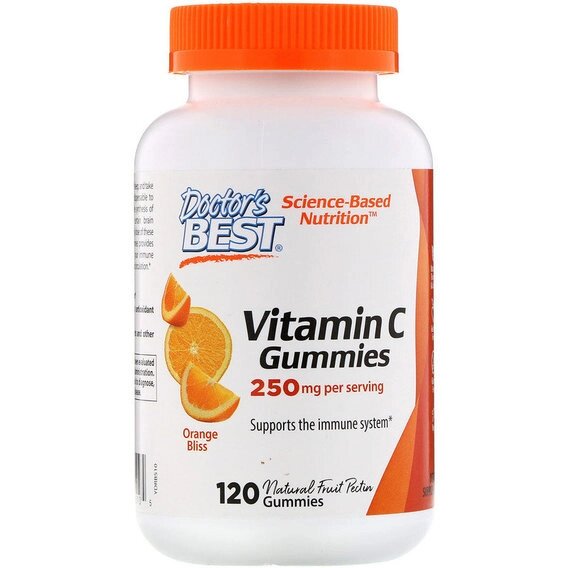 Вітамін C Doctor's Best Vitamin C Gummies 250 mg 120 Gummies Orange Bliss DRB-00510 від компанії Придбай - фото 1