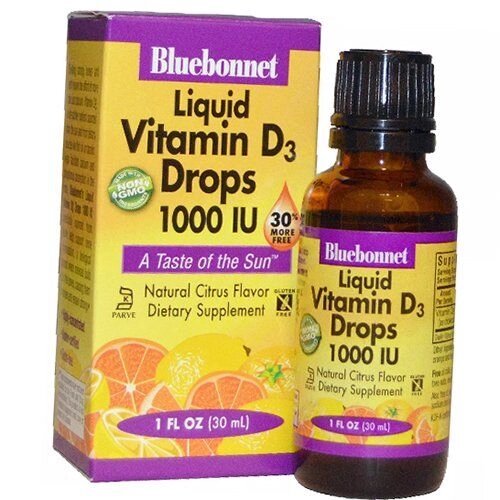 Вітамін Д у краплях Vitamin D3 1000 Drops Bluebonnet Nutrition 30мл Цитрус (36393022) від компанії Придбай - фото 1