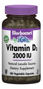 Вітамін D3 2000IU Bluebonnet Nutrition 180 гелевих капсул