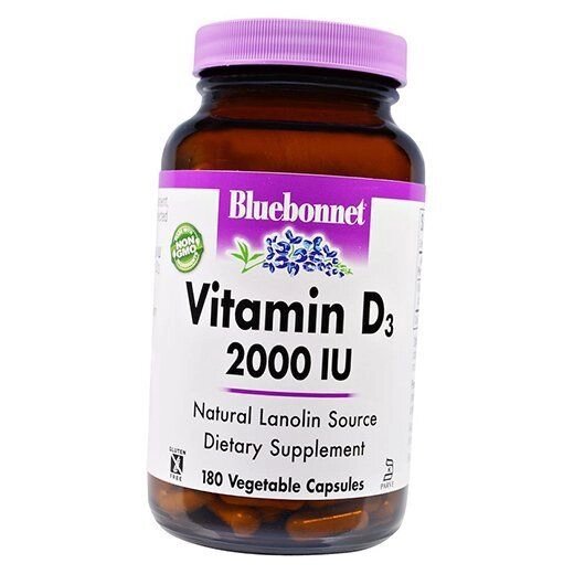 Вітамін Д3 Vitamin D3 2000 Caps Bluebonnet Nutrition 180вегкапс (36393010) від компанії Придбай - фото 1