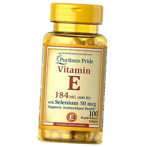 Вітамін Е із Селеном Vitamin E with Selenium Puritan's Pride 100гелкапс (36367216) від компанії Придбай - фото 1