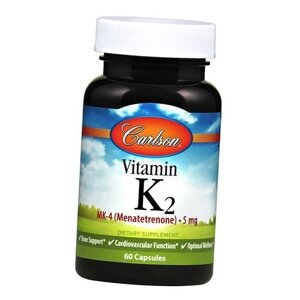 Вітамін К2 MK-4 Менатетренон Vitamin K2 MK-4 Carlson Labs 60капс (36353075)