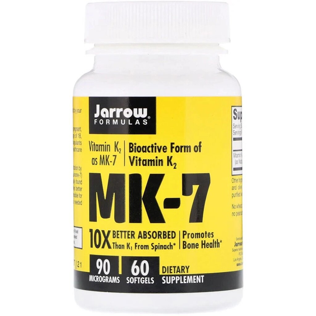 Вітамін К2 в Формі МК-7, Vitamin K2 as MK-7, Jarrow Formulas, 90 мкг, 60 капсул від компанії Придбай - фото 1