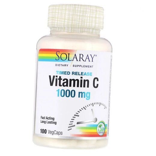 Вітамін С із уповільненим вивільненням Timed Release Vitamin C 1000 Solaray 100вегкапс (36411040) від компанії Придбай - фото 1