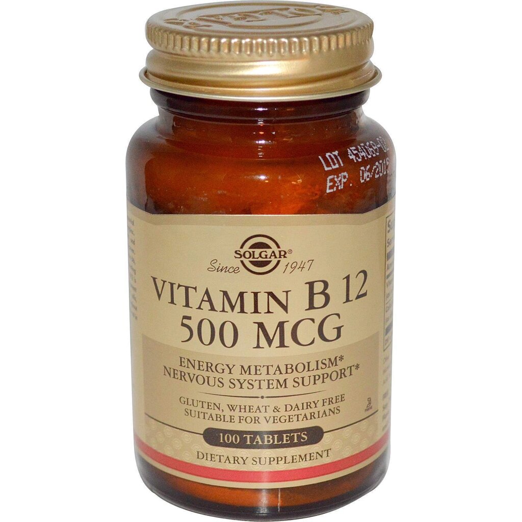 Вітамін В12 (ціанокобаламін) Vitamin B12 Solgar 500 мкг 100 таблеток від компанії Придбай - фото 1