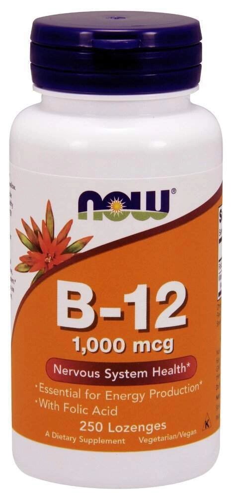 Вітамін В12 та фолієва кислота Now Foods 1000 мкг 250 льодяників від компанії Придбай - фото 1