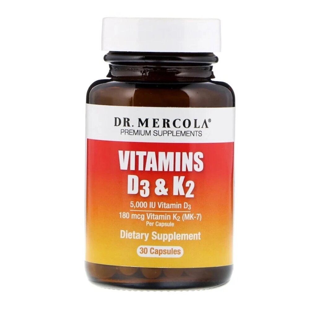 Вітаміни D3 та K2 Vitamins D3 & K2 Dr. Mercola 30 капсул від компанії Придбай - фото 1