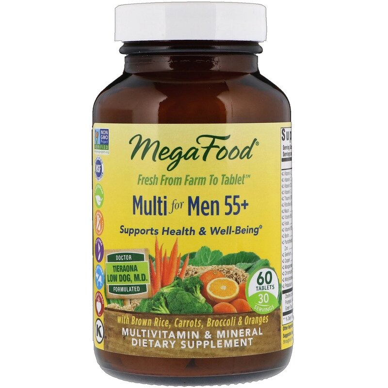 Вітаміни для чоловіків MegaFood Multivitamin & Mineral без заліза 55+ 60 таблеток (2295) від компанії Придбай - фото 1