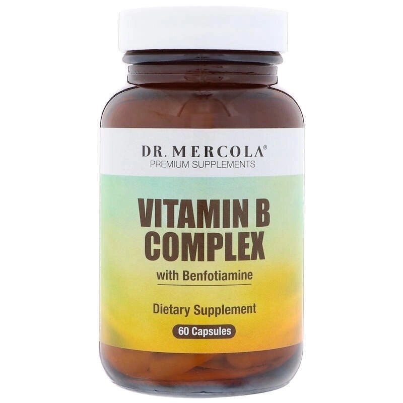 Вітаміни групи В з бенфотіаміном, Dr. Mercola, Vitamin B Complex, 60 капсул (29859) від компанії Придбай - фото 1