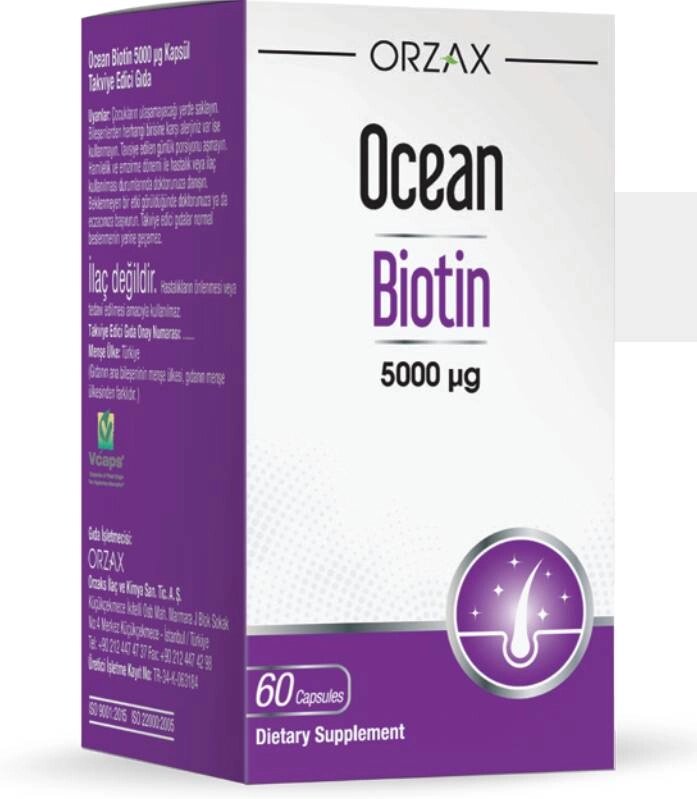 Вітамінний комплекс Orzax Ocean Biotin 5000 мкг 60 капсул (0051) від компанії Придбай - фото 1