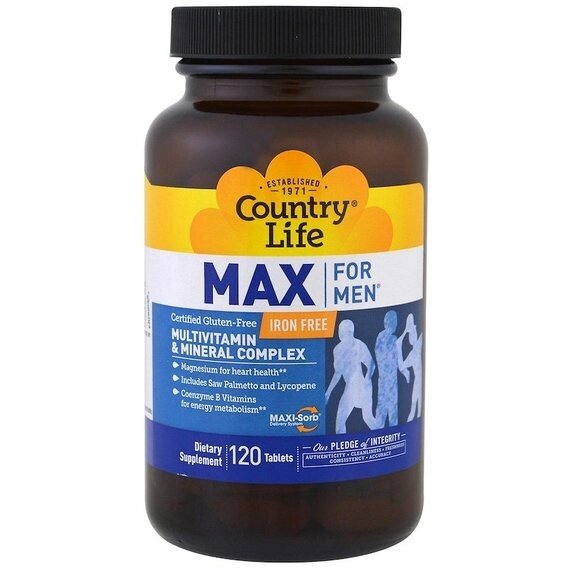 Вітамінно-мінеральний комплекс Country Life Max for Men 120 Tabs від компанії Придбай - фото 1