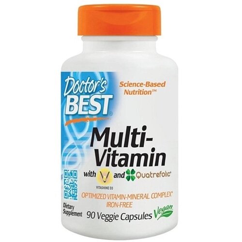 Вітамінно-мінеральний комплекс Doctor's Best Multi-Vitamin Quatrefolic 90 Veg Caps від компанії Придбай - фото 1