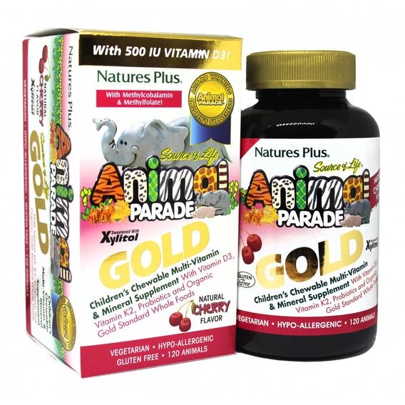 Вітамінно-мінеральний комплекс Nature's Plus Animal Parade Gold 120 Chewables Cherry Flavor від компанії Придбай - фото 1