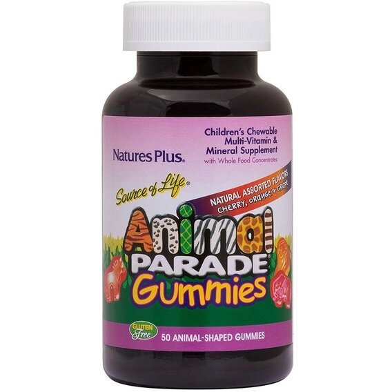 Вітамінно-мінеральний комплекс Nature's Plus Animal Parade Gummies 50 Animal Shaped Gummies Cherry Orange Grape flavors  від компанії Придбай - фото 1