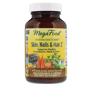 Вітаміни для волосся, шкіри і нігтів, MegaFood, Skin, Nails & Hair 2, 60 таблеток (30779)