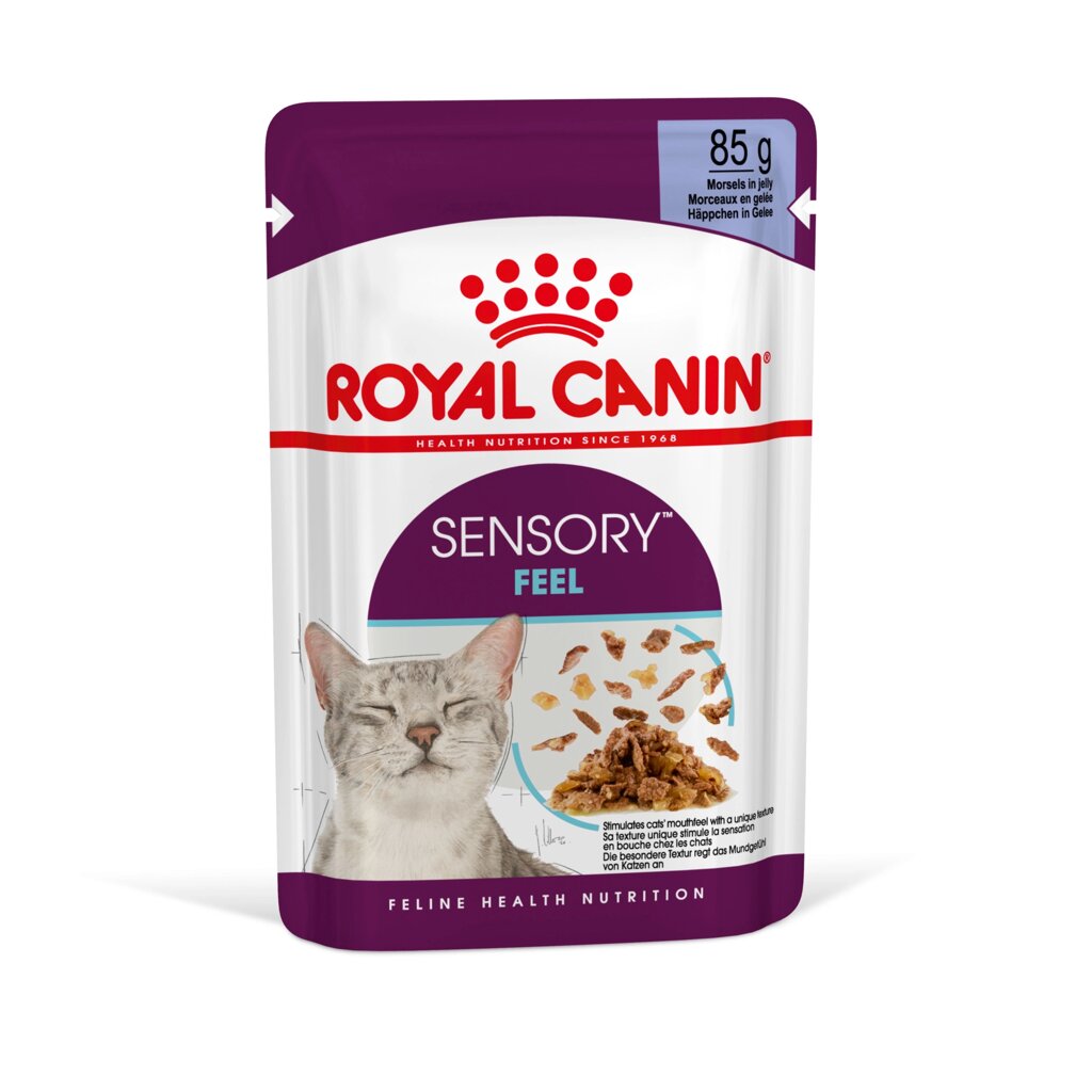 Вологий корм для кішок Royal Canin Sensory Feel Morsels in jelly стимулює смакові рецептори 85 г від компанії Придбай - фото 1