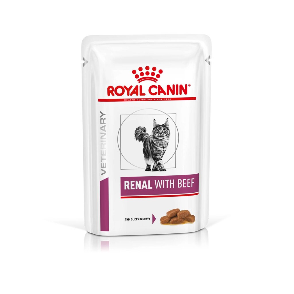 Вологий корм для котів Royal Canin Renal with beef при захворюваннях нирок 85 г від компанії Придбай - фото 1