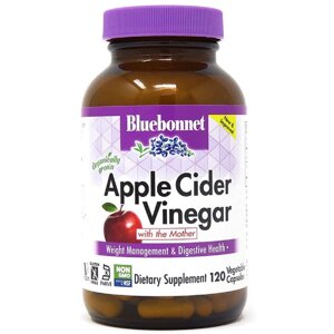 Яблучний оцет Apple cider vinegar Bluebonnet Nutrition 120 вегетаріанські капсули