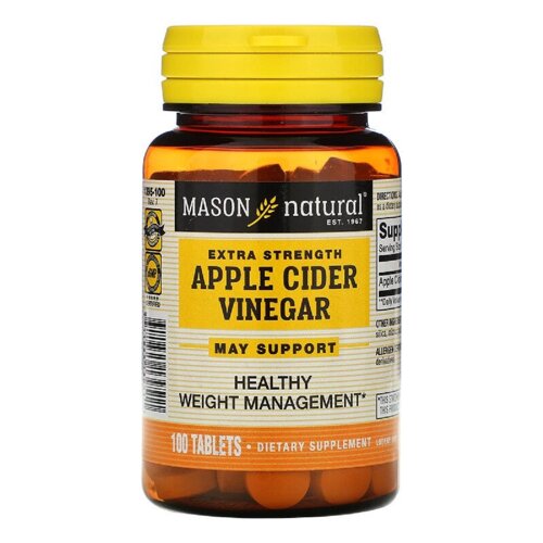 Яблучний оцет Extra Strength Apple Cider Vinegar Mason Natural 100 таблетки