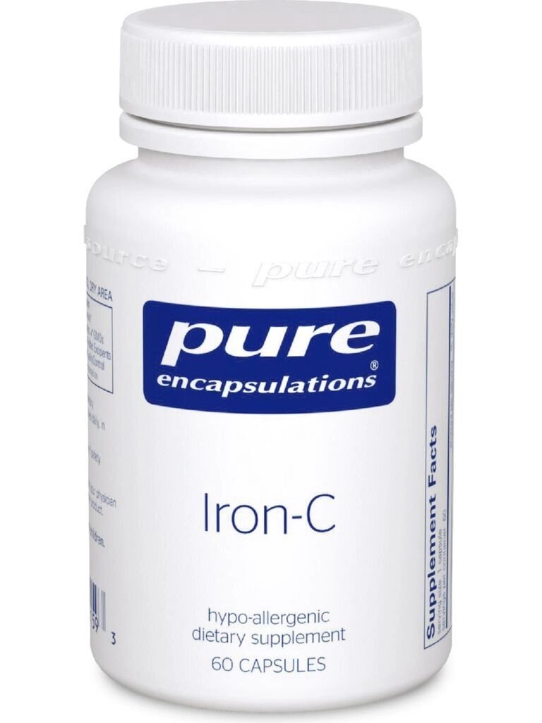 Залізо та вітамін С Iron-C Pure Encapsulations 60 капсул від компанії Придбай - фото 1