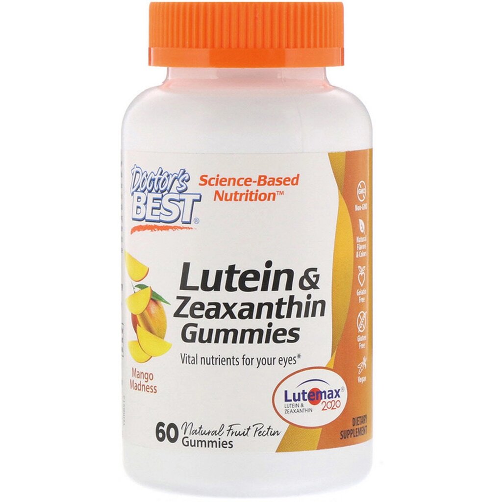 Зеаксантін і Лютеїн Doctor's Best Lutein Zeaxanthin смак манго 60 желейних цукерок (DRB00512) від компанії Придбай - фото 1