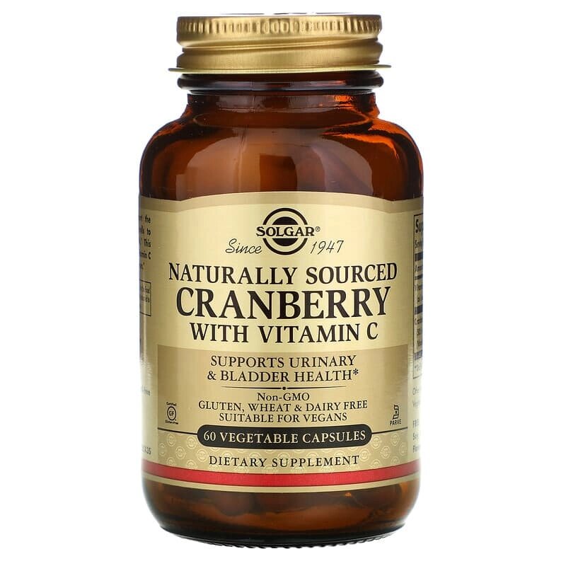 Журавлина + вітамін С Cranberry Vitamin C Solgar натуральна 60 рослинних капсул від компанії Придбай - фото 1