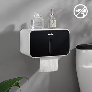 Тримач для туалетного паперу самоклейний BP-15 WHITE/BLACK