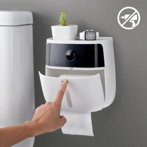 Тримач для туалетного паперу самоклейний BP-16 WHITE/BLACK