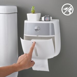 Тримач для туалетного паперу самоклейний BP-16 WHITE/GRAY