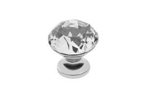 Меблева ручка кнопка GTV Crystal B d=30мм, хром, кристал