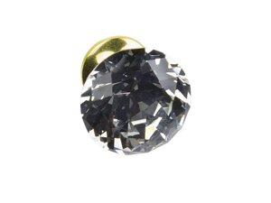 Меблева ручка кнопка GTV Crystal B d=30мм, золото, кристал