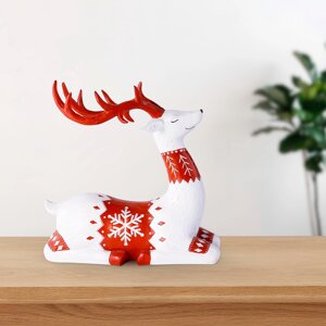 Статуетка декоративна новорічний олень DH-ST-15 RED