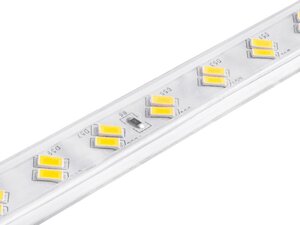 Світлодіодна стрічка 5730-120led-16mm-220V 28,8W/m IP68 тепло білий діоди в два ряди, 3 роки гарантії LEDUA