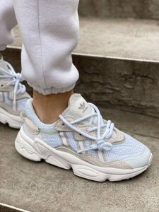 Білі літні кросівки сітка Adidas Ozweego white Озвиго 37 38 39 42