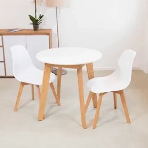 Білий круглий стіл, кухонний стіл, білий стіл для кухні, стіл для кухні