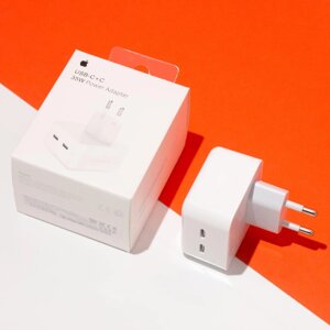 Швидка зарядка Apple USB-C+C 35W Power Adapter для iPhone 14 Pro Max