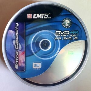 CD, DVD, DVD + R DL 8.5 gb emtec двошарові диски для X-box опт