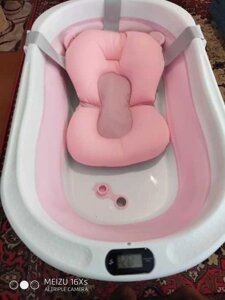 Дитяча ванна складна, рожева з вбудованим теромометром Bathtub