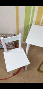 Дитячий стіл-парта та стільчик &quot, Білий-Сніжок&quot, столик та стілець від 1-7 років