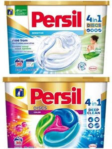 Капсули для прання Persil Sensitive, Color 4в1 (38шт) для прання гель