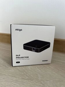 Міні- проектор, портативний проектор AKIYO DLP із вбудованою батареєю
