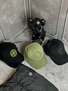 Чоловіча кепка Стон Айленд/чорна зелена бейсболка Stone Island шапка