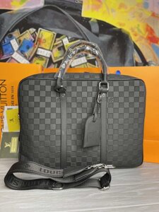 Чоловіча сумка Луї Віттон чорний діловий портфель Louis Vuitton s059