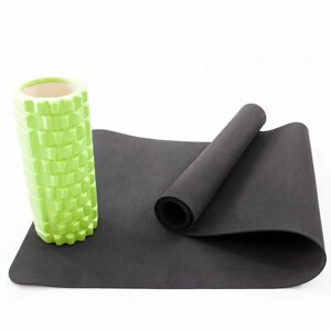 Набір для йоги, килимок/каремат для йоги і фітнесу + масажний валик