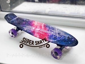 Пенні борд з малюнком з колесами, що світяться, penny board