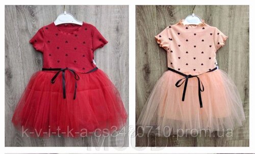Сукня персикова ніжна, червона для дівчинки 2 3 4 роки