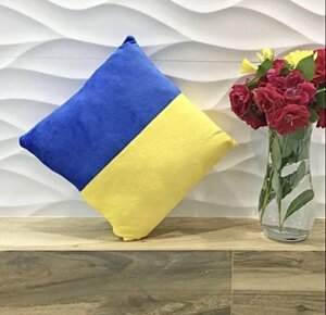 Подушки прапор України|велюр|прапор|для дому|офісу|шоуруму|кругла|тканина