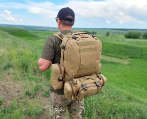 Тактичний Штурмовий Військовий рюкзак із підсумками на 50-60 літрів