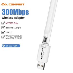 USB WiFi 300Mb мережевий модуль Comfast антена адаптер бездротової