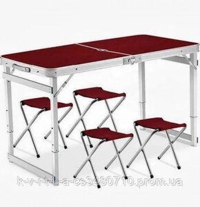Підсилений стіл для пікніка | Стіл та 4 стільці |Стіл +4 стільці